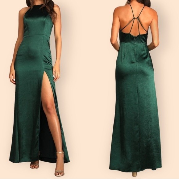 Lulu’s Make it Elegant Satin Maxi Dress - Picture 1 of 3